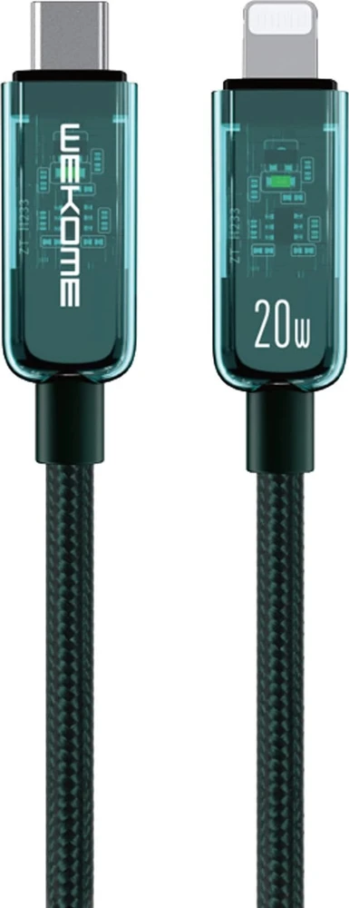 WEKOME WDC-181 Vanguard Series - USB-C to Lightning Super Fast Charging PD 20W connection cable 1m žalios spalvos