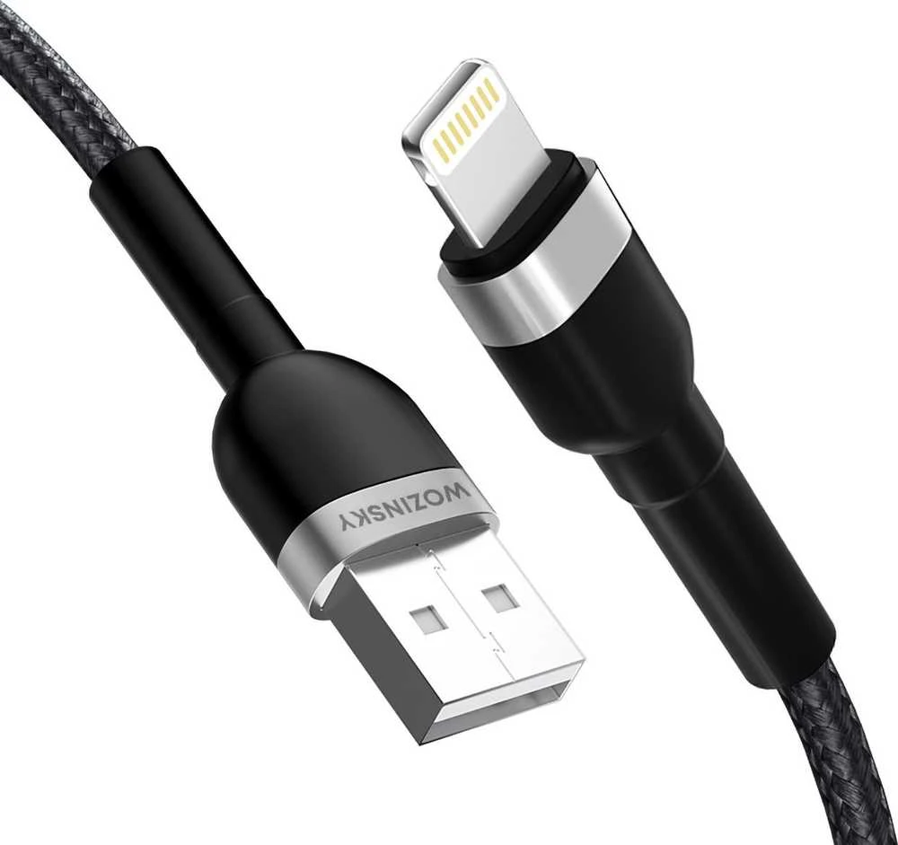 Wozinsky WNBAL2 USB-A / Lightning 2.4A kabelis 2 m – juodos spalvos