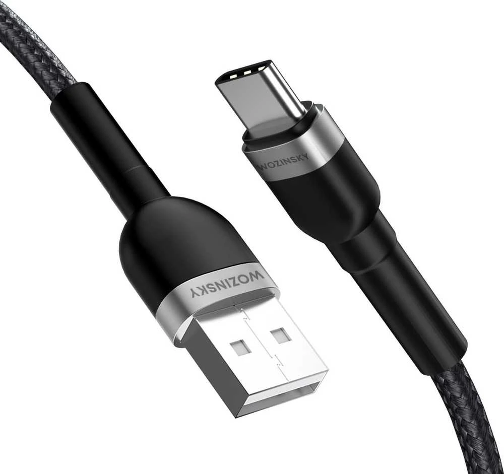 Wozinsky WNBAC2 USB-A / USB-C 2.4A kabelis 2 m – juodos spalvos