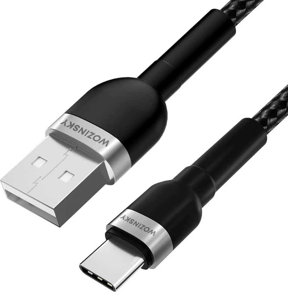 Wozinsky WNBAC2 USB-A / USB-C 2.4A kabelis 2 m – juodos spalvos