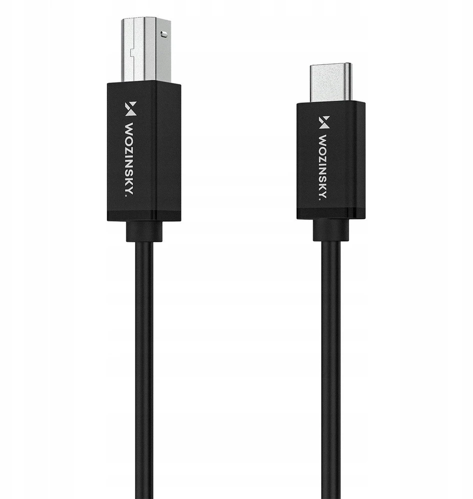 Wozinsky WKDDY2S USB-B - USB-C kabelis 2 m - juodas