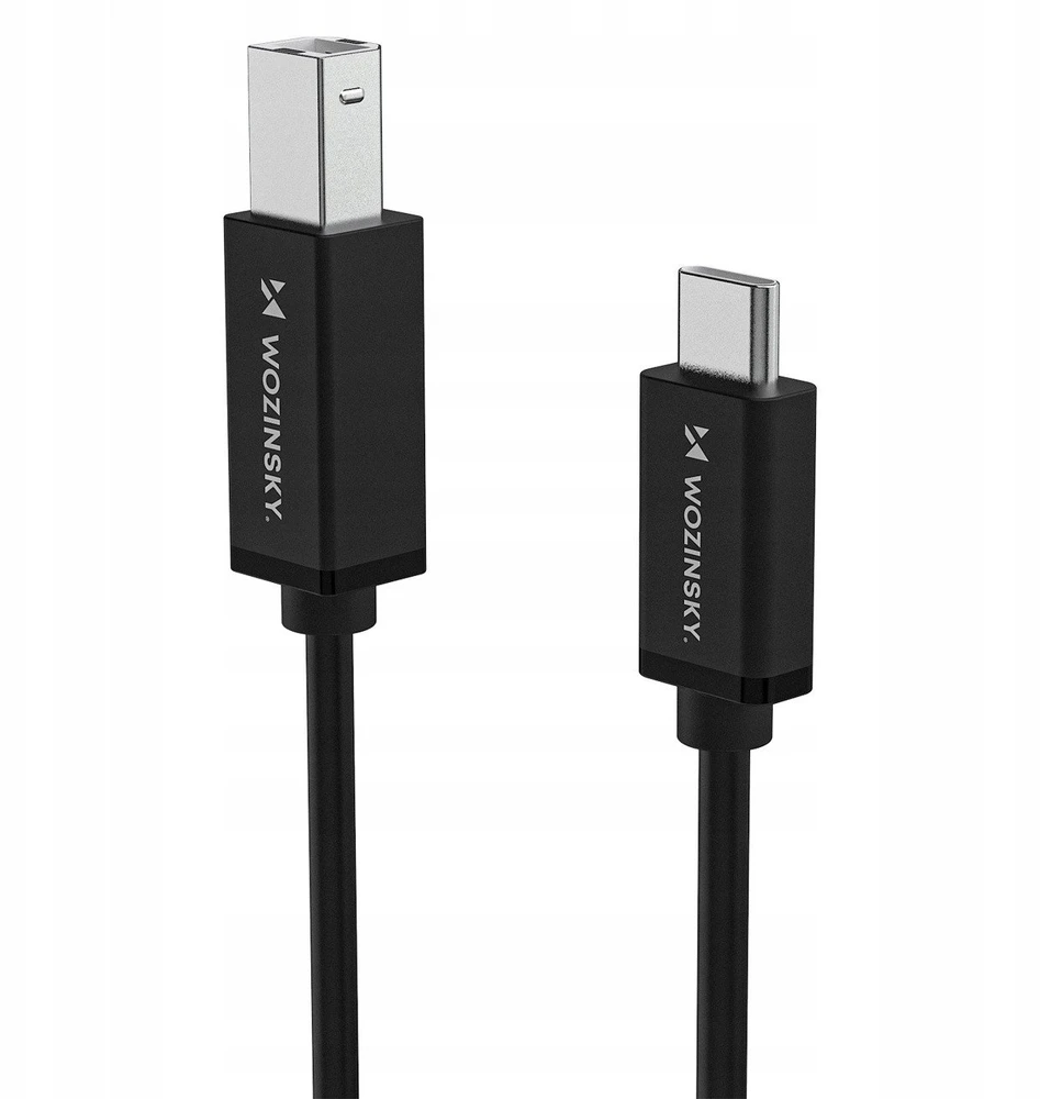 Wozinsky WKDDY2S USB-B - USB-C kabelis 2 m - juodas