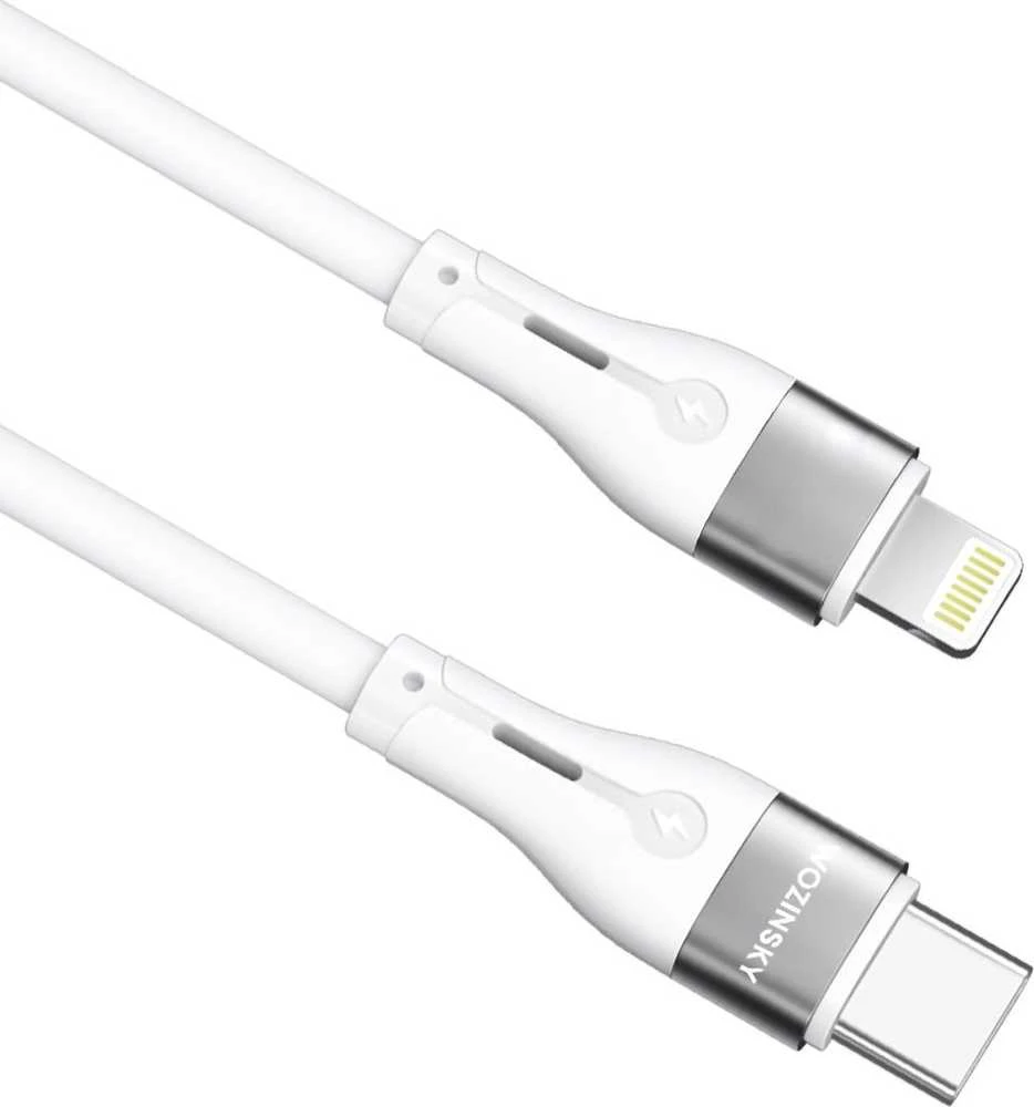 Wozinsky WSTCL1 Lightning / USB-C PD 27W kabelis 1 m – baltos spalvos