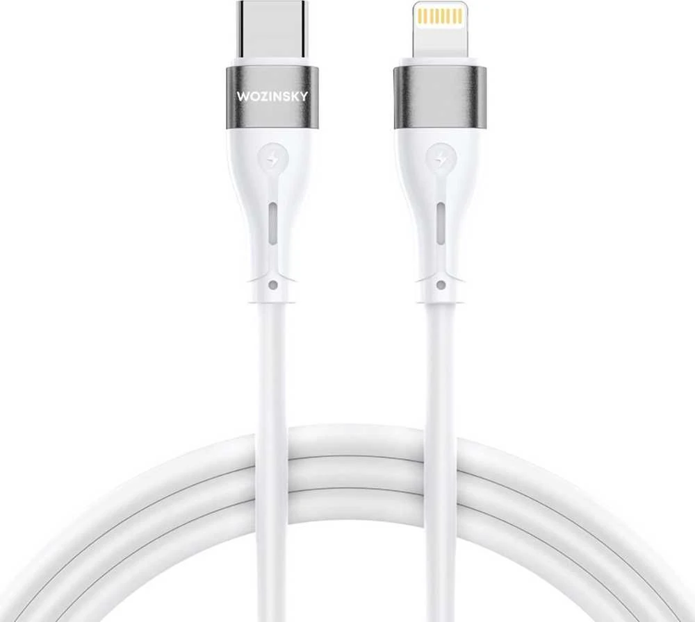 Wozinsky WSTCL1 Lightning / USB-C PD 27W kabelis 1 m – baltos spalvos