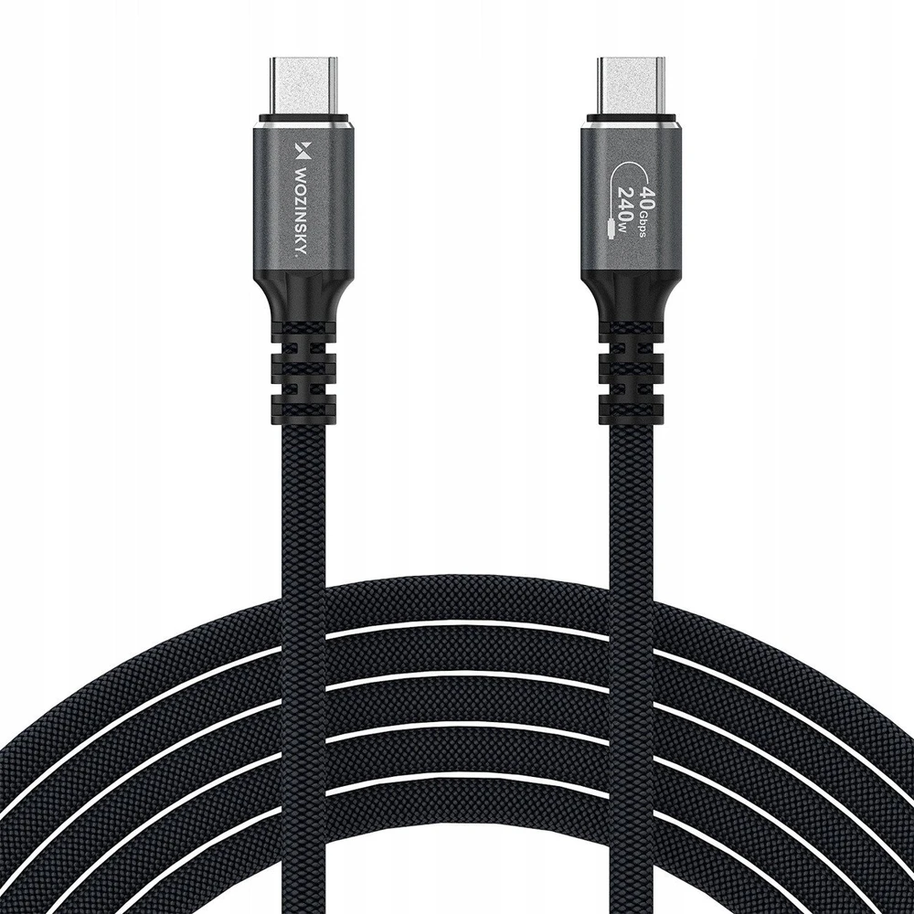 Wozinsky WPS-UY41S USB-C USB4 Cable 40Gb/s 240W 1m 4K - Juodas