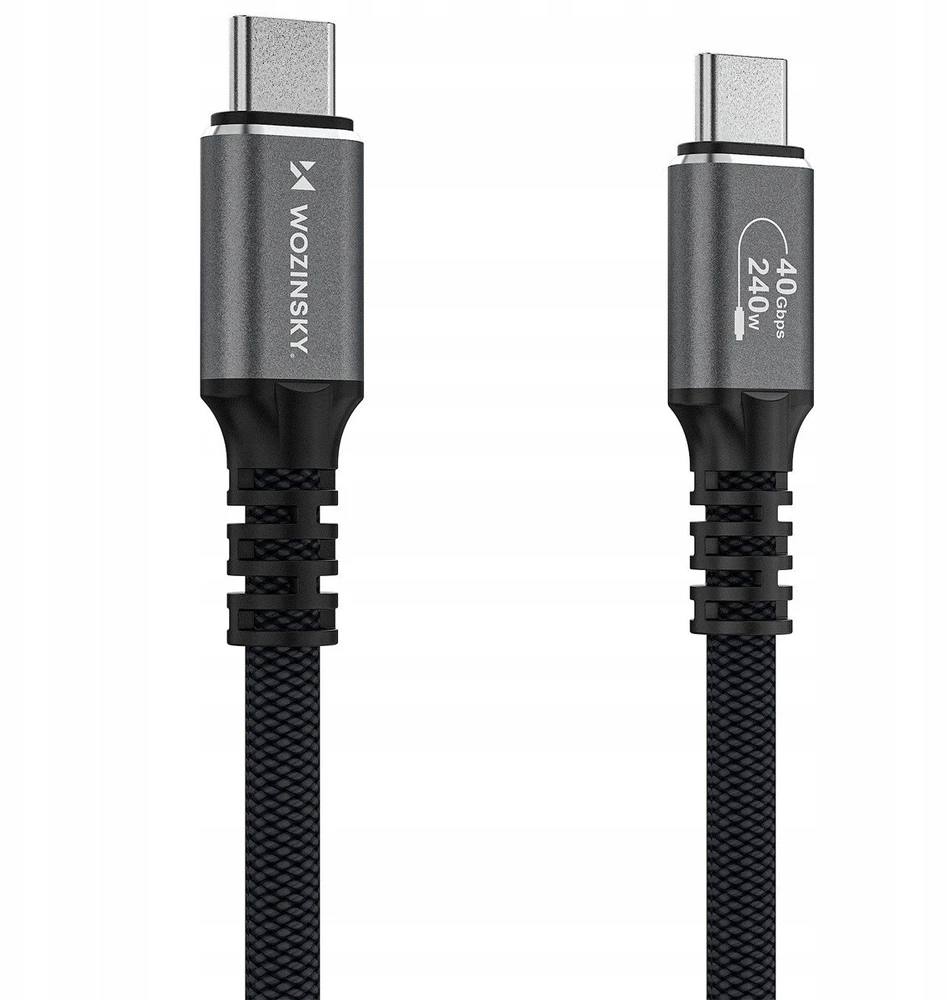 Wozinsky WPS-UY41S USB-C USB4 Cable 40Gb/s 240W 1m 4K - Juodas