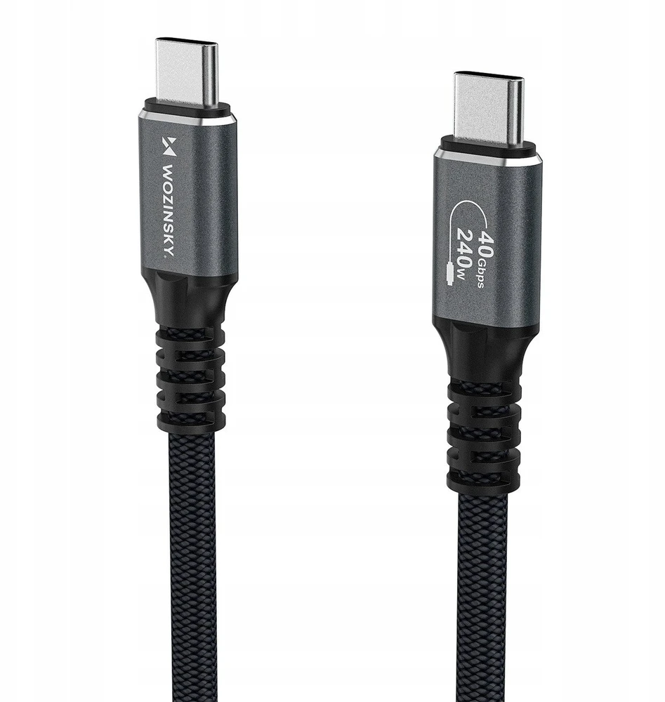 Wozinsky WPS-UY41S USB-C USB4 Cable 40Gb/s 240W 1m 4K - Juodas