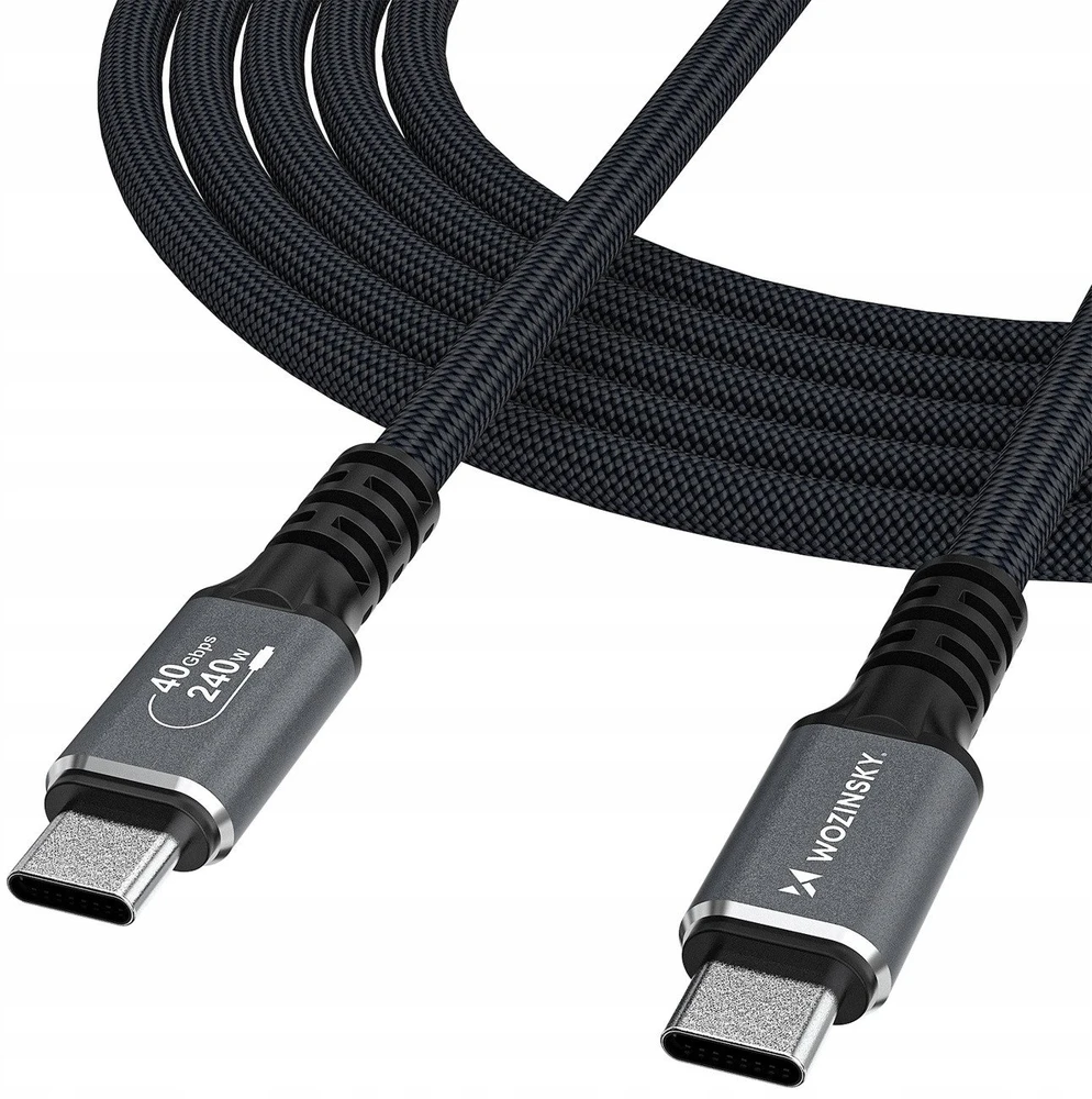 Wozinsky WPS-UY415S USB-C USB4 Cable 40Gb/s 240W 1.5m 4K - Juodas
