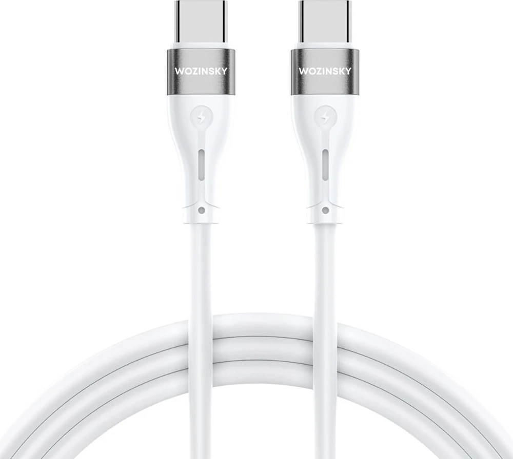 Wozinsky WSTCC2 USB-C / USB-C PD 65W kabelis 2 m – baltos spalvos