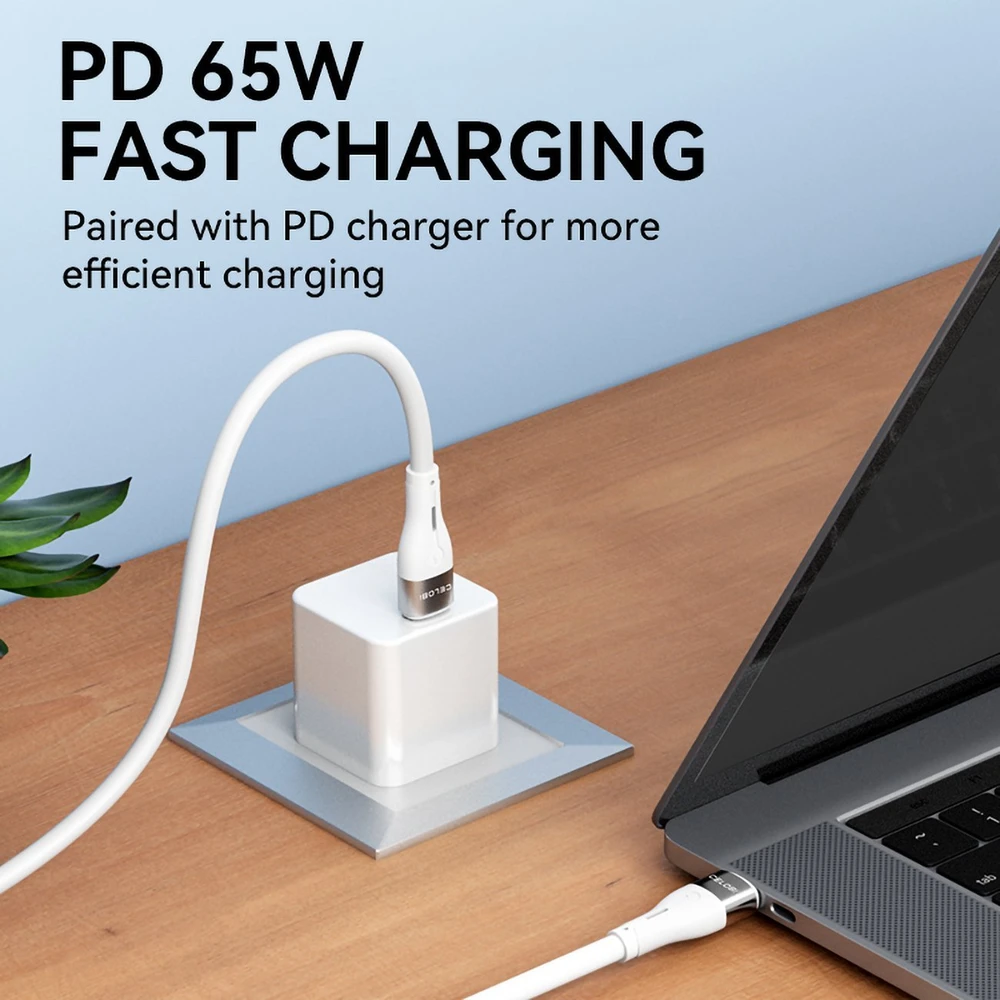Wozinsky WSTCC2 USB-C / USB-C PD 65W kabelis 2 m – baltos spalvos