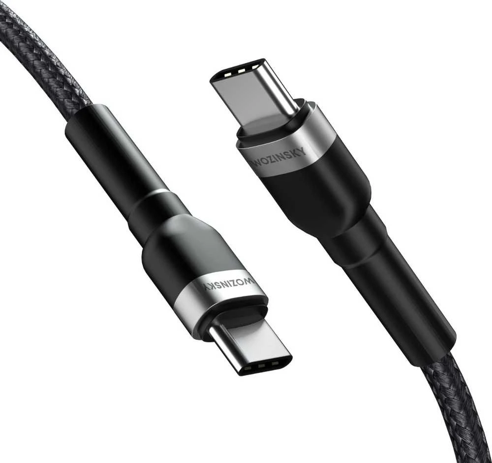 Wozinsky WNBCC2 USB-C / USB-C PD 65W kabelis 2 m – juodos spalvos