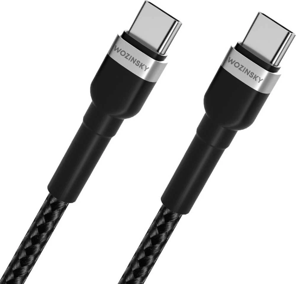 Wozinsky WNBCC2 USB-C / USB-C PD 65W kabelis 2 m – juodos spalvos