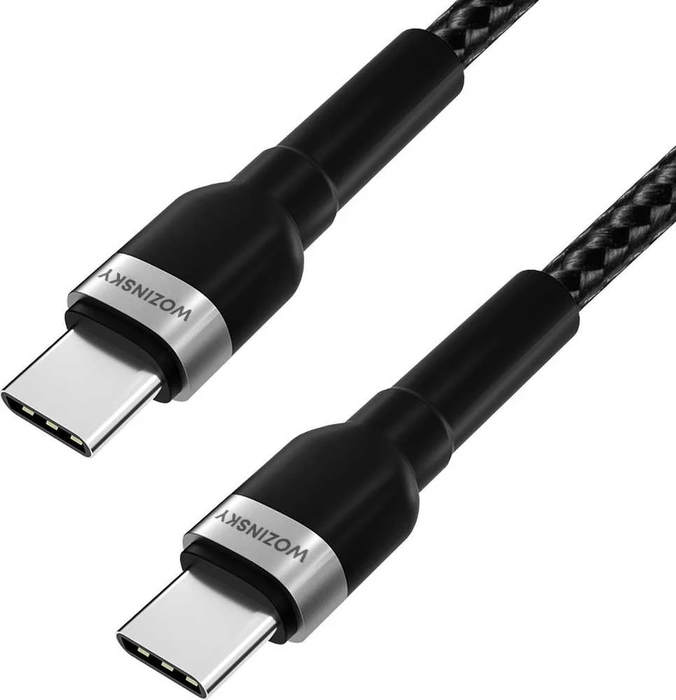 Wozinsky WNBCC2 USB-C / USB-C PD 65W kabelis 2 m – juodos spalvos