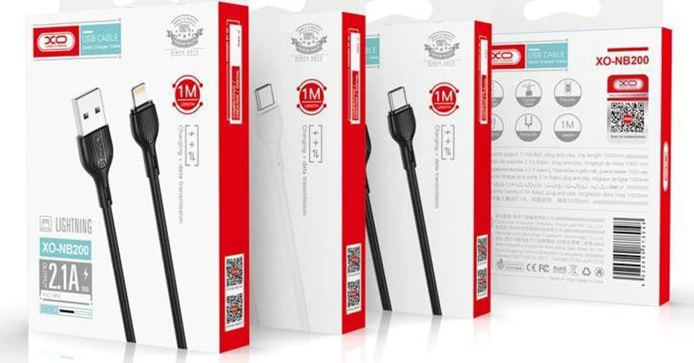 XO kabelis NB200 USB – USB-C 1,0m 2.1A baltas