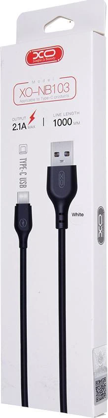 XO laidas NB103 USB – USB-C 2,0 m 2,1A juodas