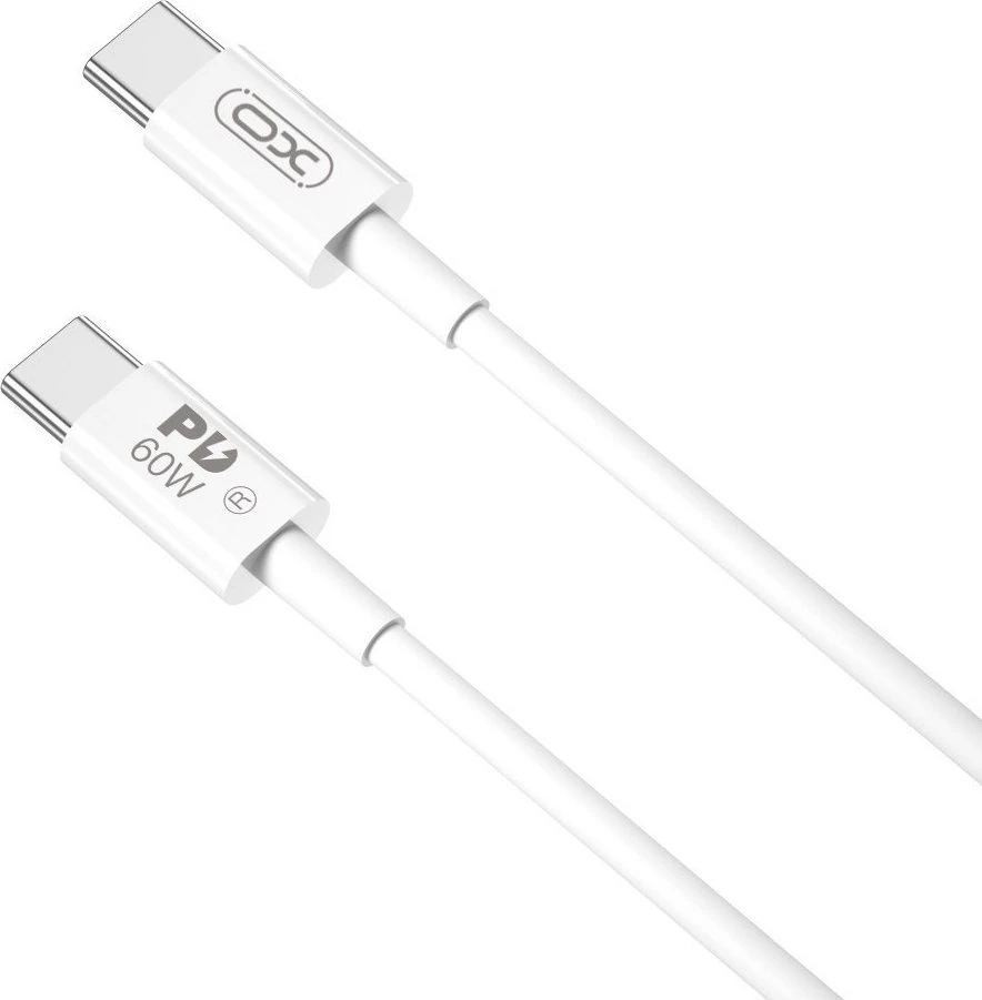 XO kabelis NB-Q190A PD USB-C - USB-C 1,0m 60W baltos spalvos