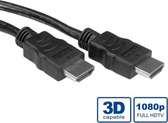 Juodas HDMI laidas su 3D ir 1080p palaikymo ženklais