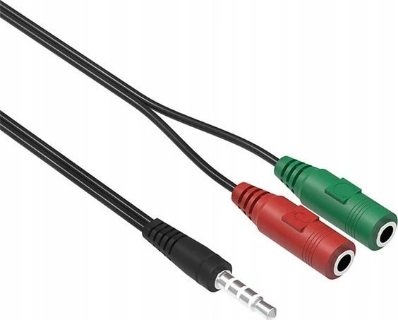 Kabelis Vega Jack 3.5mm - Jack 3.5mm x2 0.2m juoda