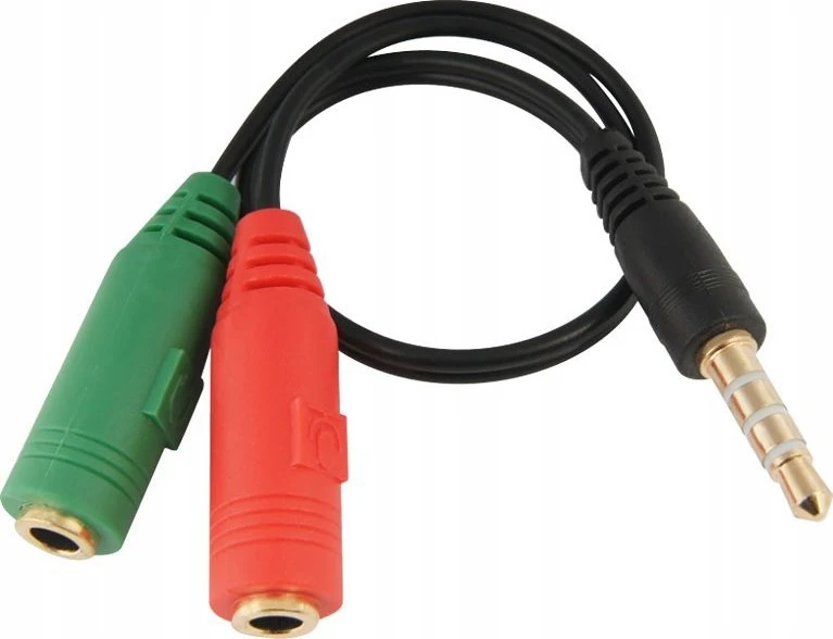 Kabelis Vega Jack 3.5mm - Jack 3.5mm x2 0.2m juoda