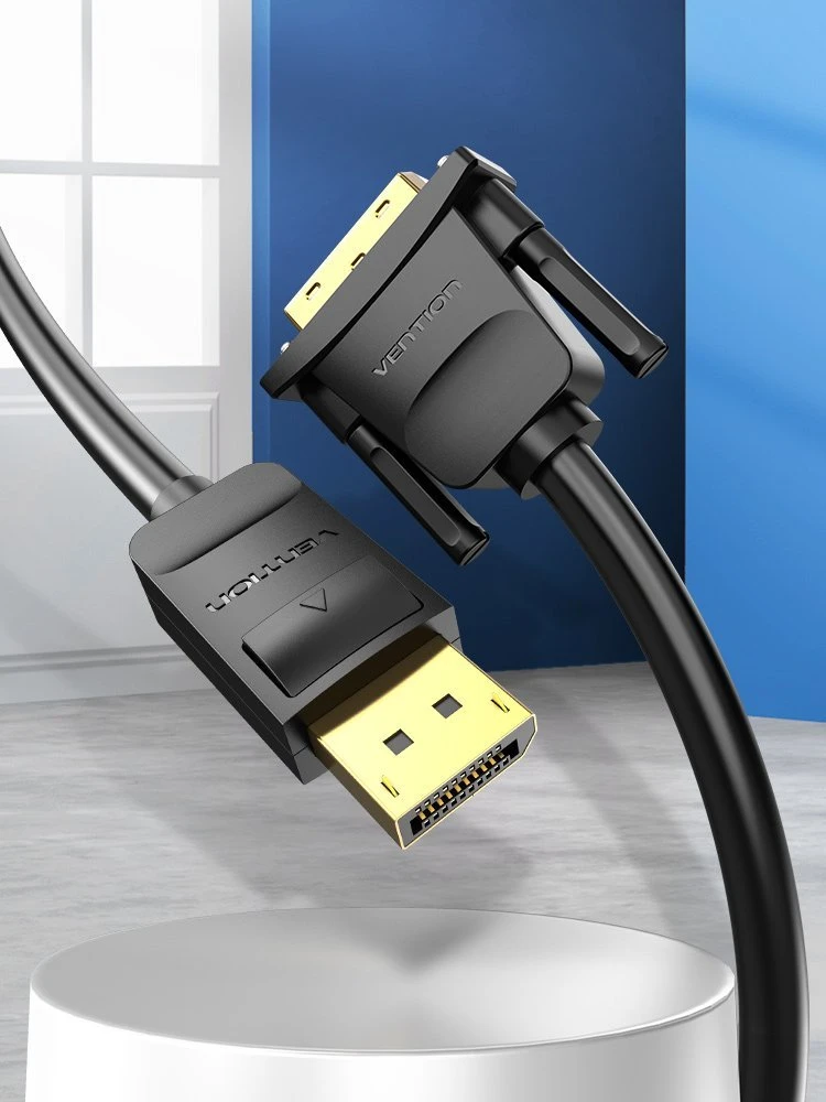 Vention DisplayPort į DVI kabelis 2 m ventiliacija HAFBH (juodas)