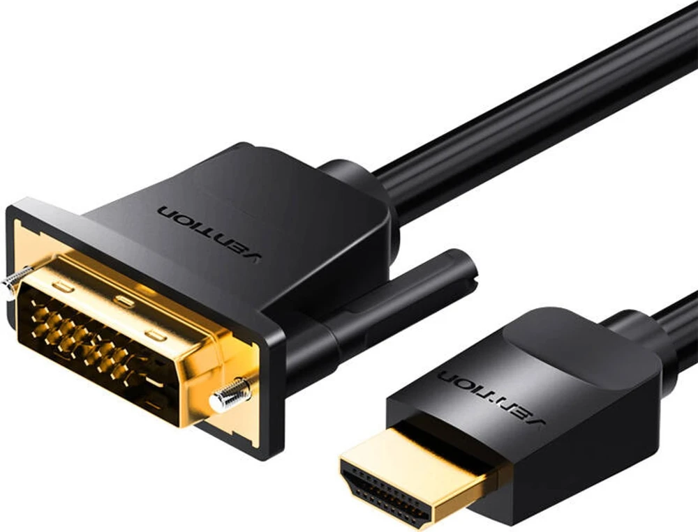 Vention HDMI – DVI kabelis 24+1 ABFBF 4K 60Hz 1080P 60Hz 1m – juodas