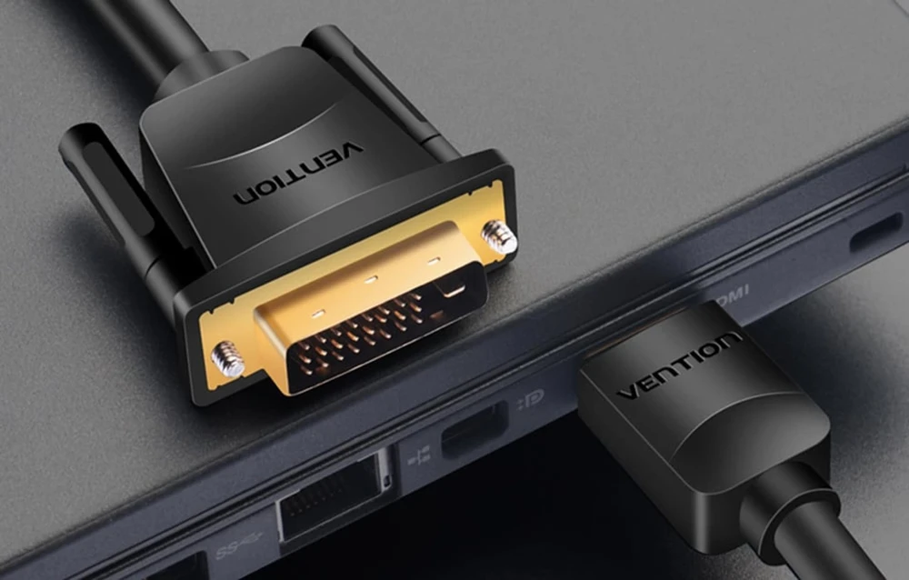 Vention HDMI – DVI kabelis 24+1 ABFBF 4K 60Hz 1080P 60Hz 1m – juodas