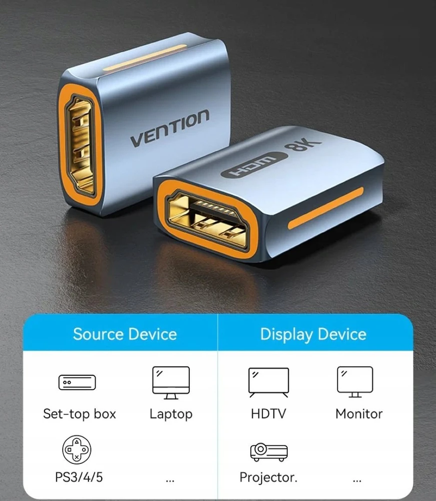 „Vention“ HDMI-HDMI jungtis 8K@60Hz aliuminio