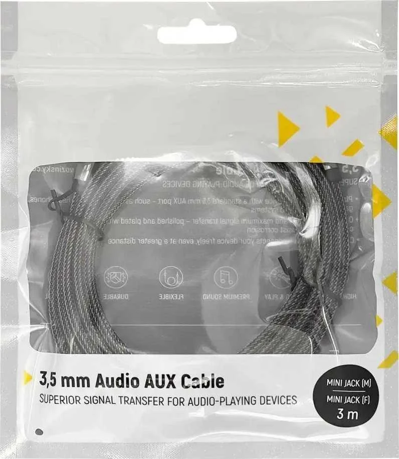 Wozinsky universal mini jack cable 2x AUX cable 3 m juodas