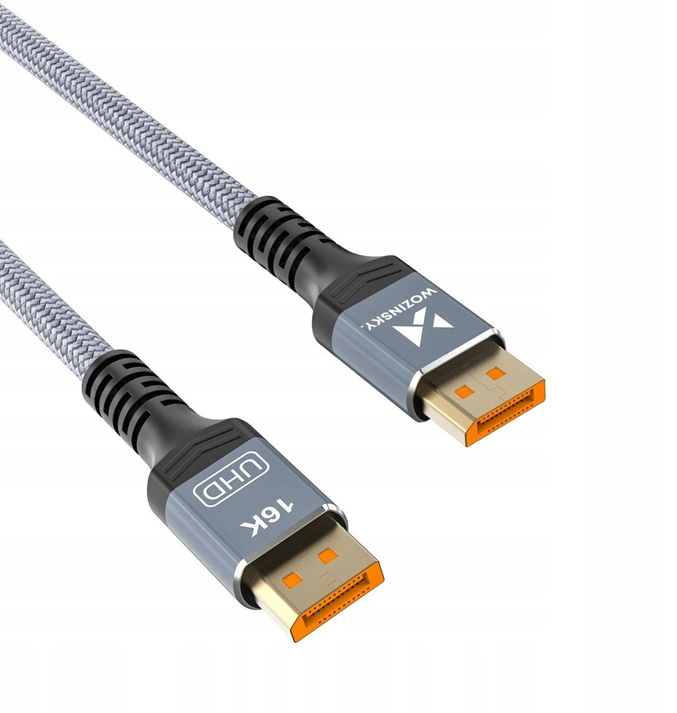 Wozinsky WPS-16AYL1S DisplayPort 2.1 Cable 80 Gb/s 16K@60Hz 8K@120Hz 4K@240Hz HDR HDCP DSC 1m - Juodas