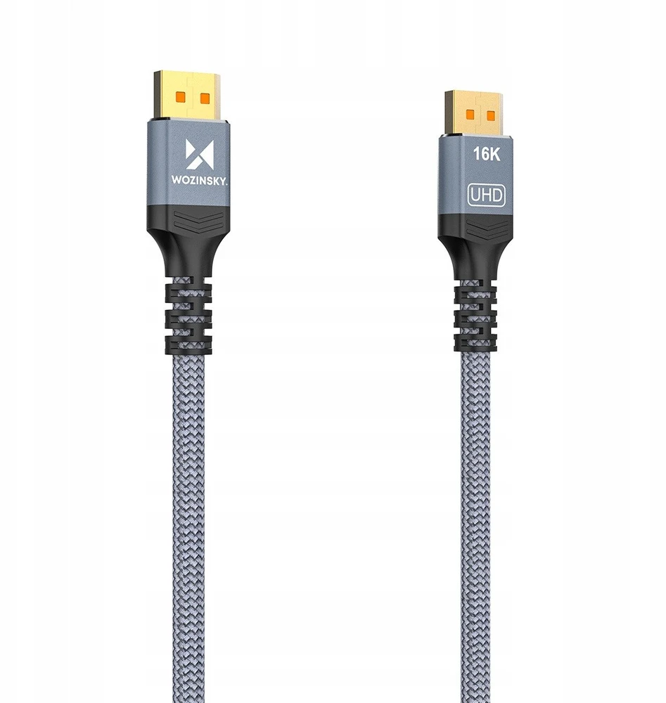 Wozinsky WPS-16AYL1S DisplayPort 2.1 Cable 80 Gb/s 16K@60Hz 8K@120Hz 4K@240Hz HDR HDCP DSC 1m - Juodas