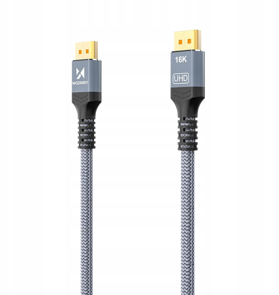 Wozinsky WPS-16AYL2S DisplayPort 2.1 80 Gb/s 16K@60Hz 8K@120Hz 4K@240Hz HDR HDCP DSC cable - juodas