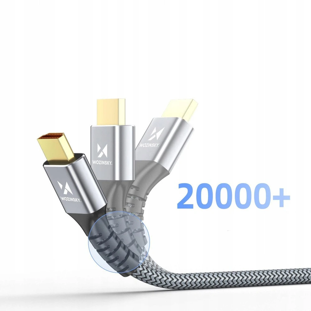 Wozinsky WPS-16AYL2S DisplayPort 2.1 80 Gb/s 16K@60Hz 8K@120Hz 4K@240Hz HDR HDCP DSC cable - juodas