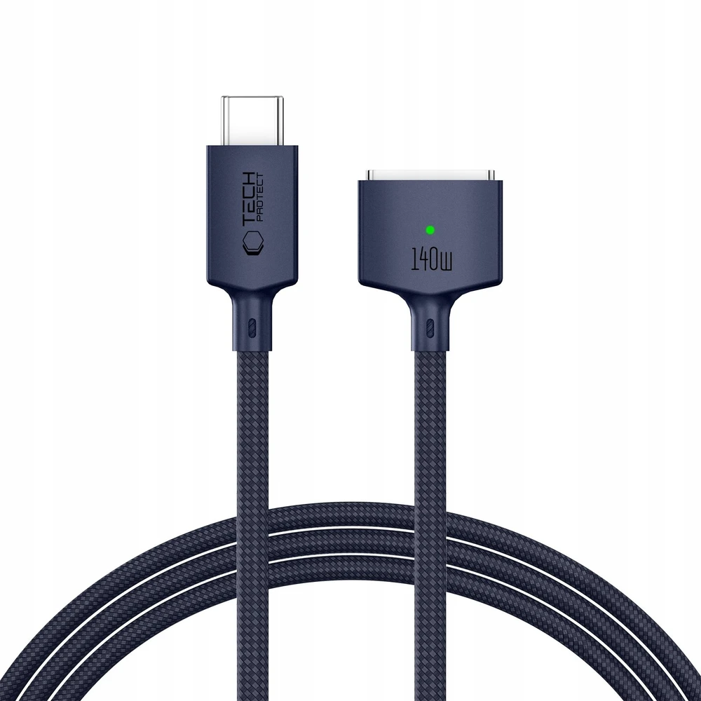 „Tech-Protect MMC01 Ultraboost USB-C / USB-C MagSafe 3 140W 200cm“ laidas, skirtas „MacBook“ – tamsiai mėlynas Mėlyna