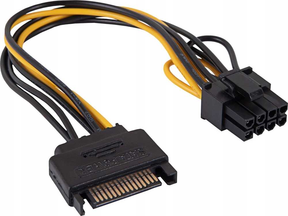 AKYGA Adapteris su kablem AK-CA-80 PCI-E 6+2pin m / SATA m 15cm