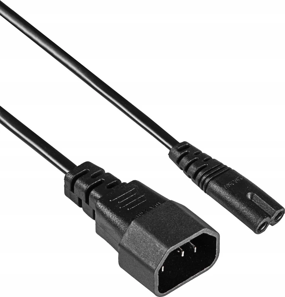 IEC C7/IEC C14 maitinimo laido prailgintuvas - 1.5 m juodas - Akyga AK-PC-15A