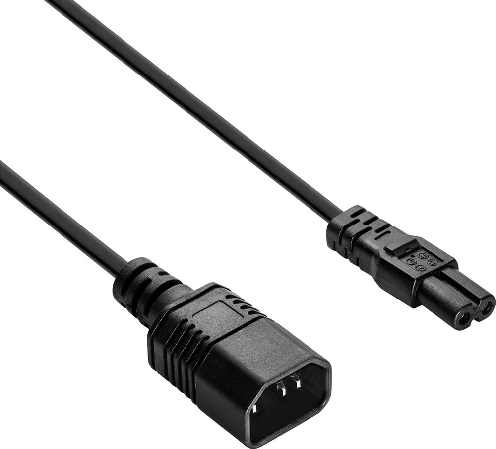 IEC C7/IEC C14 maitinimo laido prailgintuvas - 1.5 m juodas - Akyga AK-PC-15A