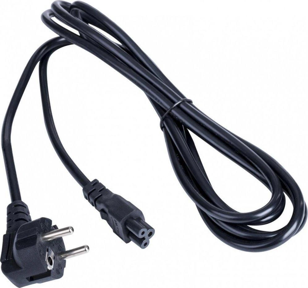 IEC C5/IEC C7 maitinimo laidas su dobilo lapo formos išvestimi - 3 m juodas - Akyga AK-NB-10A