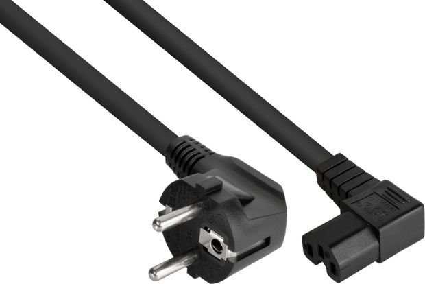 Nezatříděno Maitinimo kabelis Alcasa Kabelmeister Kabelis / Adapteris Juodas 0,5 m Maitinimo kištukas tipas E+F IEC C15