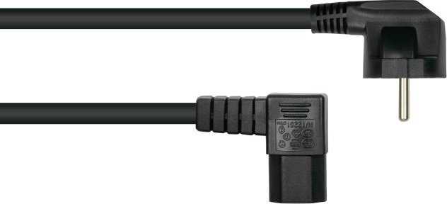 Nezatříděno Maitinimo kabelis Alcasa Kabelmeister Kabelis / Adapteris Juodas 0,5 m Maitinimo kištukas tipas E+F IEC C15