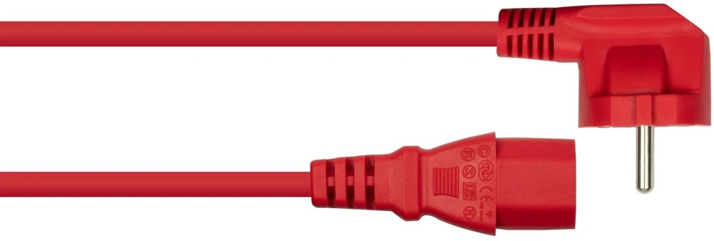 Kabelis zasilający Alcasa Kabelmeister kabelis zasilające Raudona 0,5 m Wtyczka zasilająca typu E+F IEC C13 (SK0130-R005)