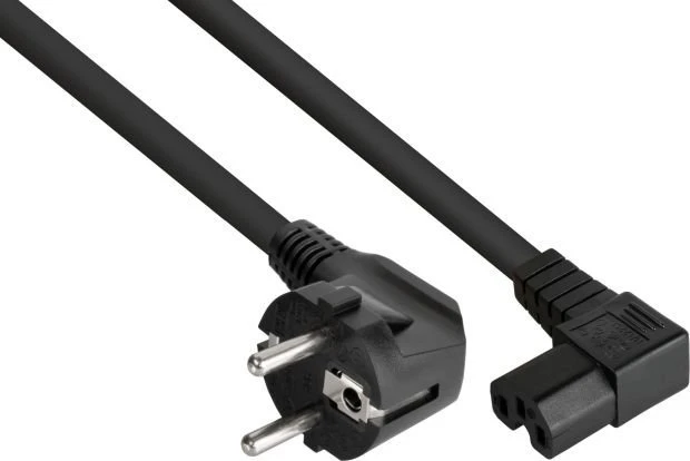 Alcasa Kabelmeister SK0151-S010 maitinimo kabelis Juodas maitinimo kabelis 1 m Maitinimo kištukas E+F IEC C15