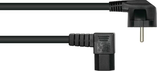 Alcasa Kabelmeister SK0151-S010 maitinimo kabelis Juodas maitinimo kabelis 1 m Maitinimo kištukas E+F IEC C15