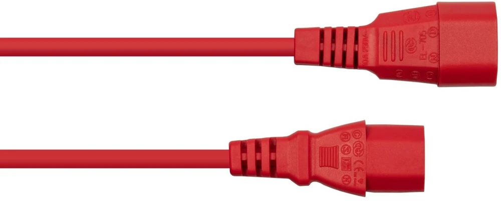 Nezatříděno Alcasa Kabelmeister SK1430-R010 maitinimo kabelis Raudona 1 m IEC C14 IEC C13