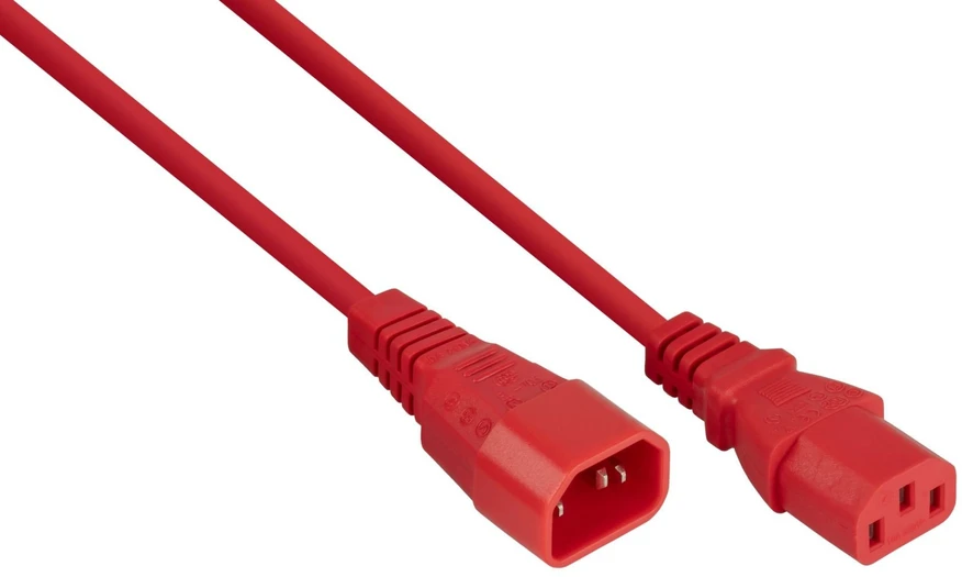 Nezatříděno Alcasa Kabelmeister SK1430-R010 maitinimo kabelis Raudona 1 m IEC C14 IEC C13