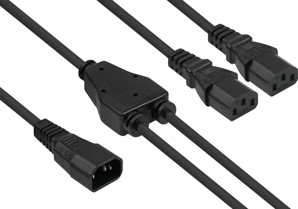 Nezatříděno Alcasa Kabelmeister SK1436-S003 maitinimo kabelis Juodas maitinimo kabelis 0,3 m IEC C14 IEC C13