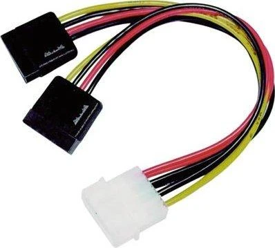 Kabelis DELTACO 4pin, 2x15 pin ATA / SATA-S3