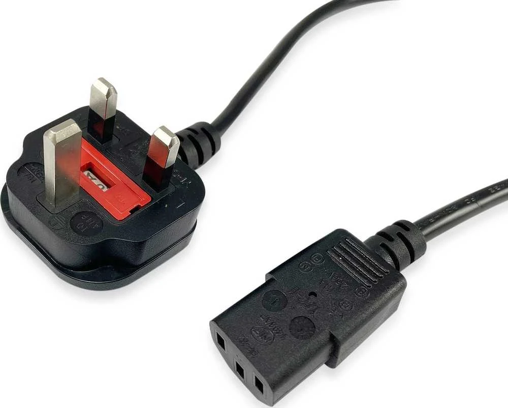 Maitinimo kabelis „Equip UK-BS1363“ ->C13 St/Bu juodas 2,00 m PVC polietileno maišelyje