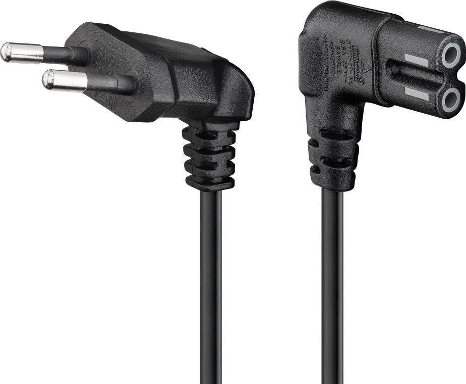Goobay CEE 7/16 - C7 Sonos® maitinimo kabelis su kampinėmis jungtimis, 1 m