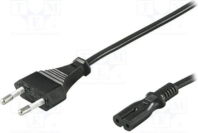 Goobay Type C, CEE 7/16 - C7 maitinimo laidas, 3 m, juodas