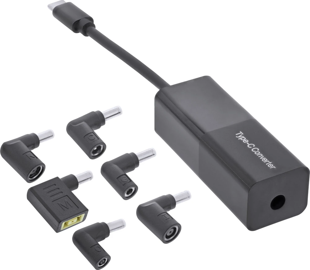 Kabelis zasilający InLine® Nešiojamojo kompiuterio maitinimo blokas, skirtas USB Type-C 7-in-1 įkrovimo rinkiniui